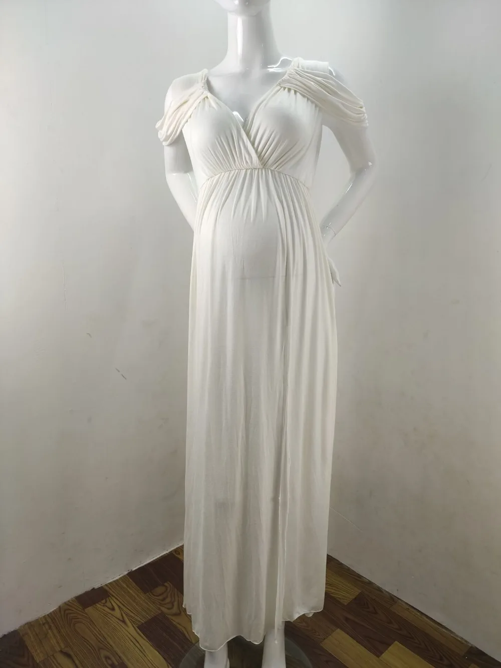 Sexy Maternity Photography Props Long Dress For Pregnant Women Photo Shoot Split Front Pregnancy Dresses Baby Showers Maxi Gown (16)