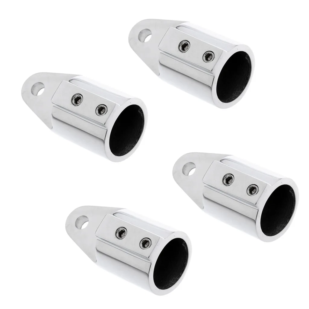 4 Pieces Eye End Cap Bimini Top Fitting Hardware 1'' Marine Stainless Steel