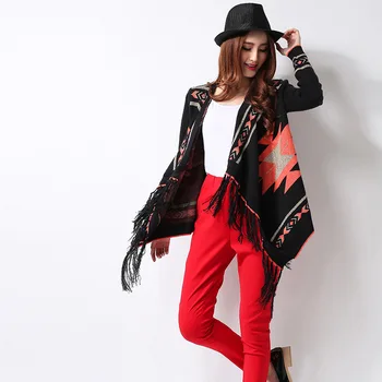 

2019 women's knitted cardigan open-breast cloak long sleeve women's sweater