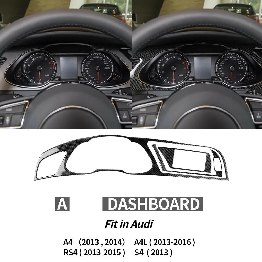 

Carbon Fiber Instrument Panel Cluster Meter Dashboard Trim for AUDI A4 B8 S4 RS4 S5 RS5 A5 Coupe Sport Back Cabriolet