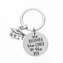 Кольцо для ключей из нержавеющей стали Amazon Лидер продаж титановая стальная крышка студентов вдохновляющий подарок на выпускной