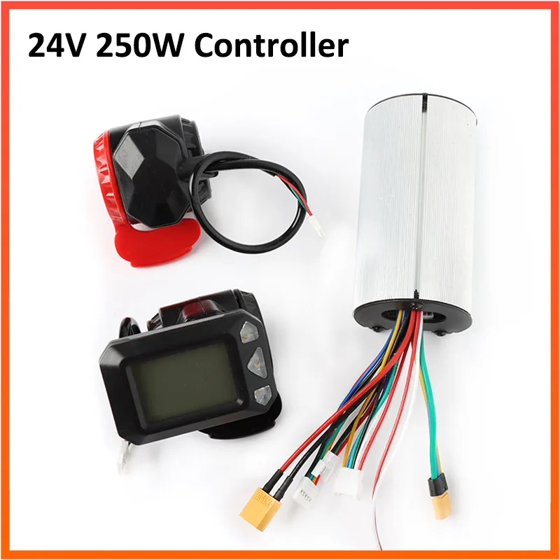 

6.5 Inch Electric Scooter Controller 24V 250W 6.5 Inch Brake Accelerator Motor with LCD Monito Repair Parts