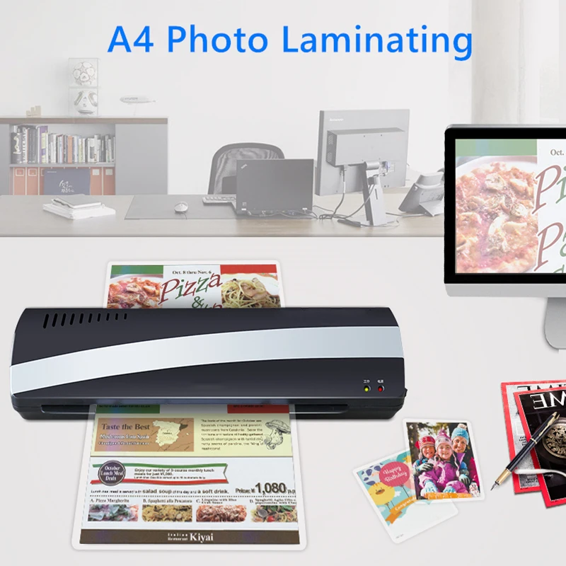 

Hot&Cold A4 Photo Laminator Laminating Machine for A4 Film Photo Plastificadora Paper Film Document Thermal Two Roller Quick