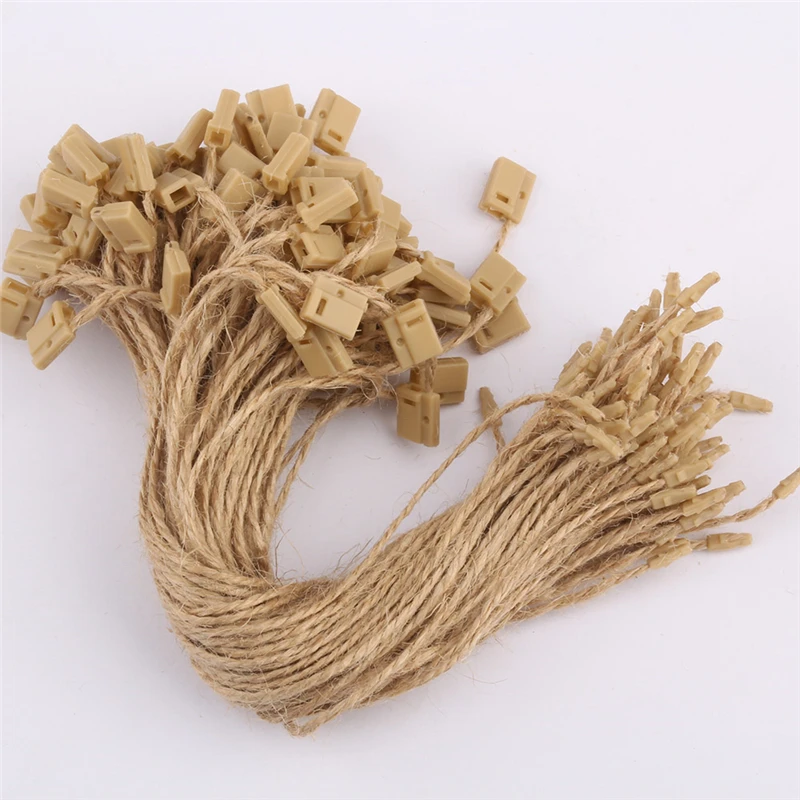 1000 pieces/lot jute hemp hang tag string in apparel 7 inches retro jute hang tag string cord for garment price label