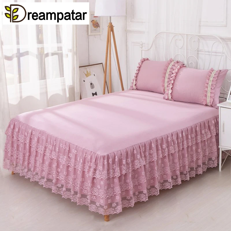 Dreampatar элегантный сплошной цвет жаккард с цветами кружевной окантовкой