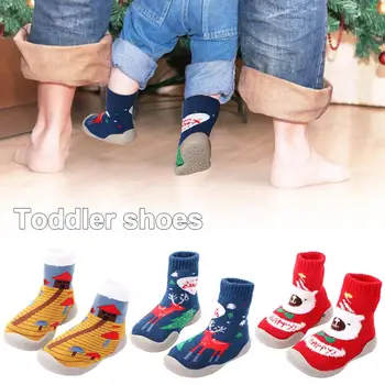 

Baby Warm Cotton Toddler Shoes Soft Bottom Autumn Winter Thickened Indoor Toddler Shoes Christmas Shoes