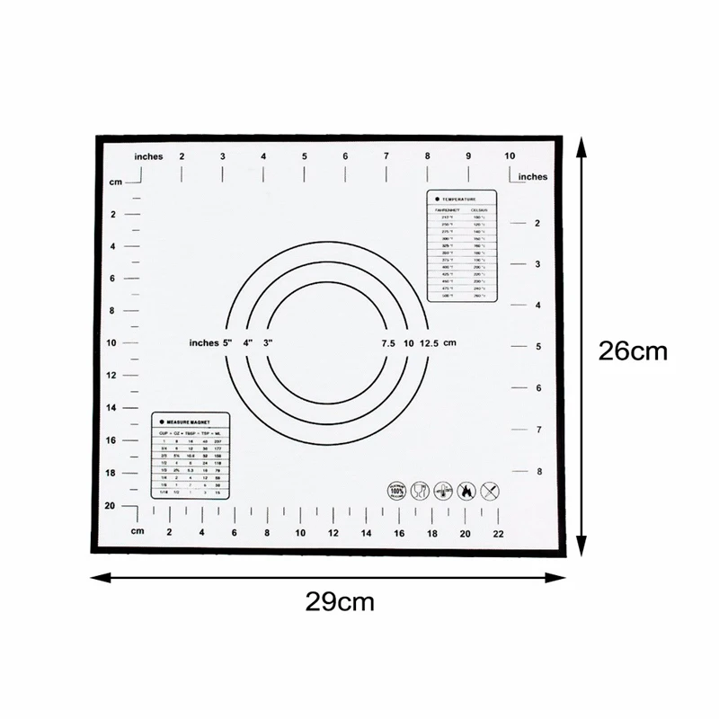 Силиконовый коврик для выпечки, коврик для приготовления теста для пиццы, подставка для выпечки, кухонный держатель, гаджеты, посуда для приготовления пищи, аксессуары для выпечки, вечерние, свадебные - Цвет: black 26x29cm