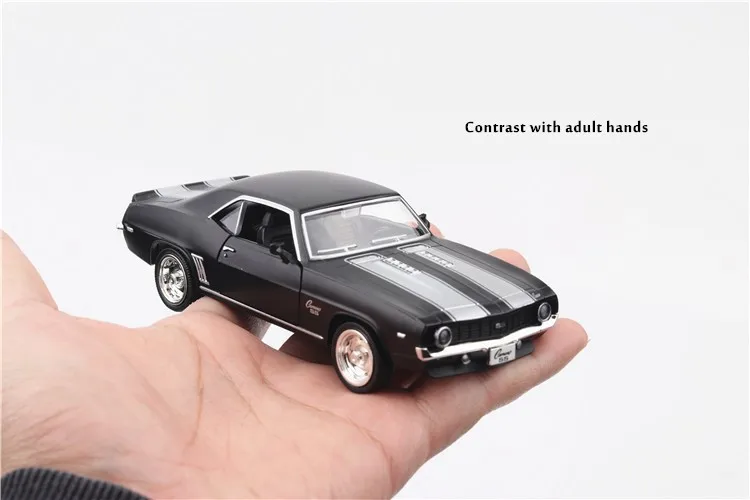 1:36 Chevrolet Comaro 1969 модель из сплава, имитация литого металла модель открывания двери, детские игрушки подарок на день рождения