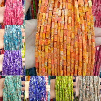 

Natural Stone Color Plated Crystal Loose Beads 4x8mm Rectangular Bead Making DIY Bracelet Necklace Earrings Jewelry Accessories