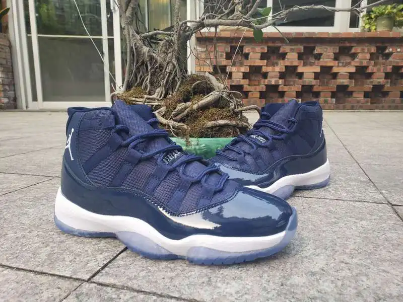 Новинка,, Jordan 11, Ретро стиль, мужская обувь, Баскетбольная обувь, кроссовки, темно-синий, белый цвет, AJ11, высокая спортивная обувь, 528487-033