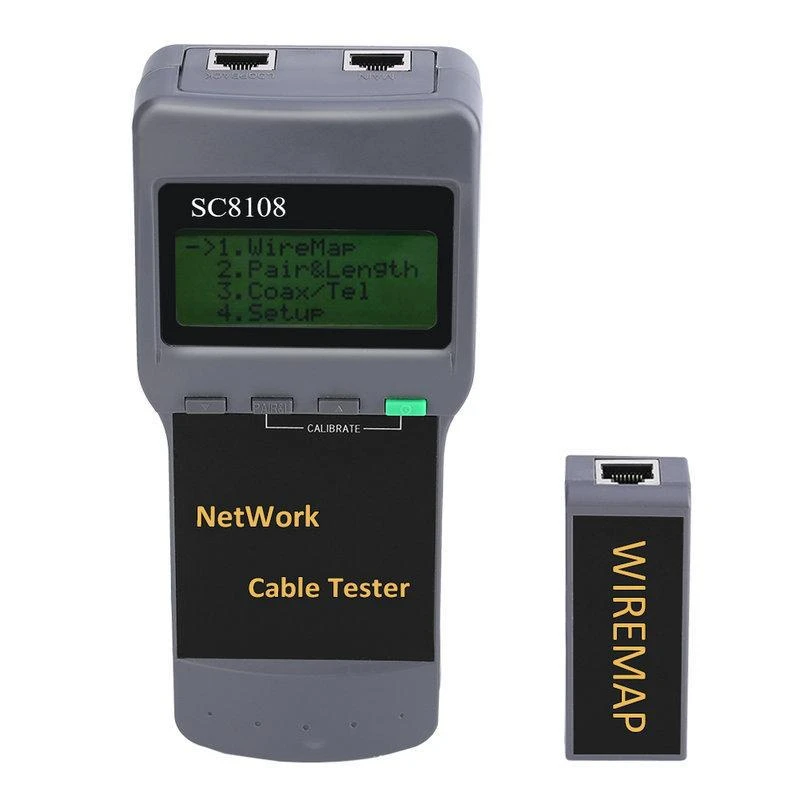 Portable SC8108 LCD Network Tester Meter LAN Phone Cable Tester Meter With LCD Display RJ45 Cat5e Cat6 UTP cable toner tracer