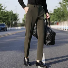 

Spring/summer New Men Casual Pants Straight Waist Stretch Pants Solid Color Stretch Waist Pants Men's Pants Men's Fashion Pants