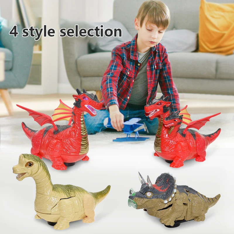 

Deformation Electric Dinosour Car Toy Universal Wheel Transformation Robot Vehicle With Lights Sounds Gift For Kids Birthday