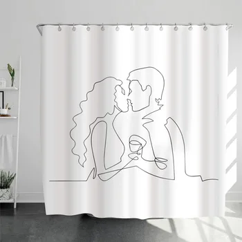 

YL560 Loving Men and Women Series Dacron Waterproof Shower Curtain Toilet Partition Decoration Printed Shower Curtain Manufactur