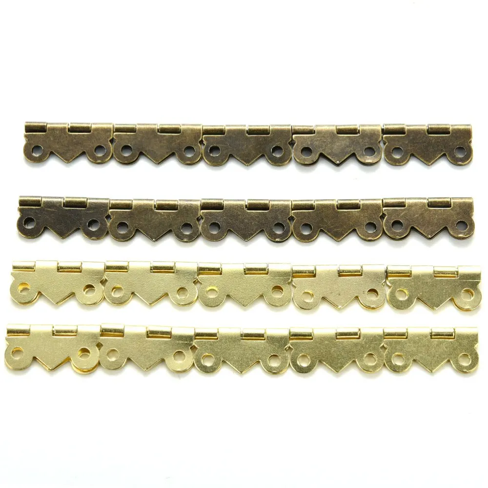 10PCS 20x17mm DIY Vintage Antique Brass Butterfly Hinge For Jewelry Box Repair Model Making Storage Box(without Screw