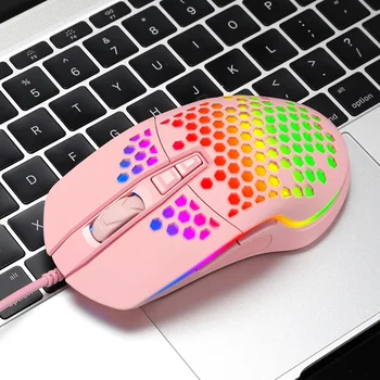 

7 Button Optical Sensor For Computer ABS Smooth Glide 4000 DPI RGB LED Ergonomic Home Office Wired Gaming Mouse USB Hollowed Out