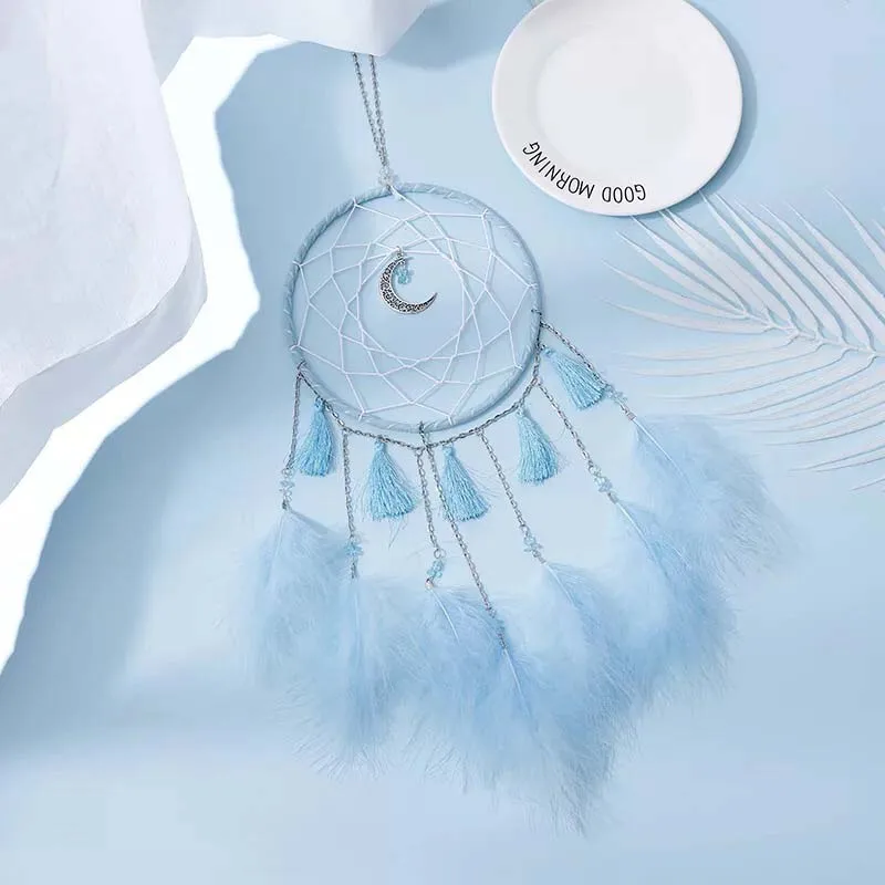 

Flying Hollow Feathers Wind Chimes Handmade Dream Catcher Indiana Net Wall Hanging Craft Ornament Gift Art Pendant CreativeDecor