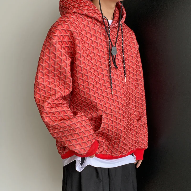 

2019 Autumn And Winter Men's New Casual Pattern Printing Hooded Loose Temperament Trend Cotton Hoodies Harajuku Streetwear