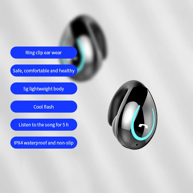 TWS Bluetooth 5.0 Earphones  Charging Box Wireless Headphone 9D Stereo Sports Waterproof Earbuds The New Type Hanging ears