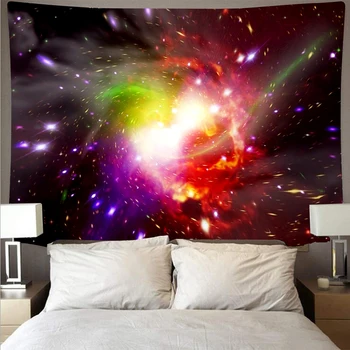 

Universe nebula starry sky art tapestry printed wall covering psychedelic wall hanging beach towel decoration thin blanket yoga