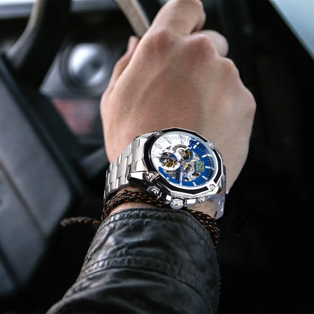 Forsining Mechanical Steampunk Sport Automatic Men Watch Top Brand Luxury Hour Timepieces Transparent Luminours Hand Male Clock_voghion.com