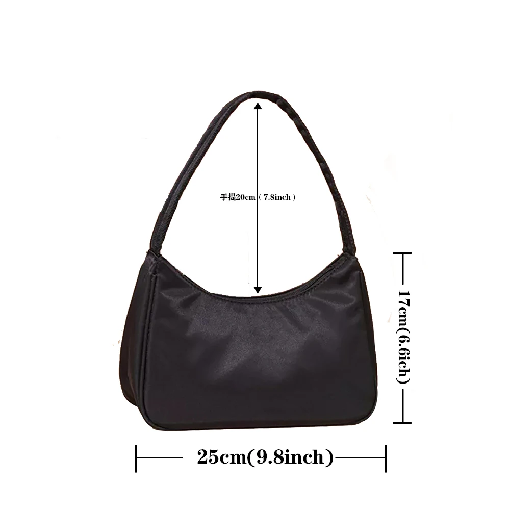 Fashion Trend Women'S Bag Commuter Shoulder Bag Handbag Gothic Punk Skull Pattern Print Fashion Underarm Bag Black Cosmetic Bag