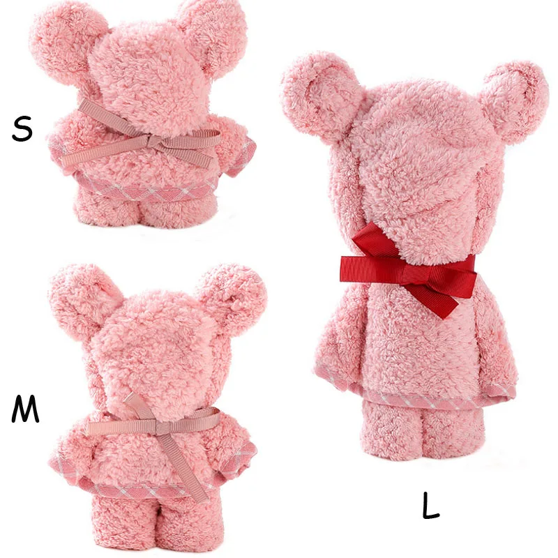 pink Креативное мягкое полотенце для лица в форме медведя, 3 цвета, абсорбирующее хлопковое банное пляжное полотенце, свадебный подарок, Prensent, текстильный продукт, домашний декор - Цвет: pink