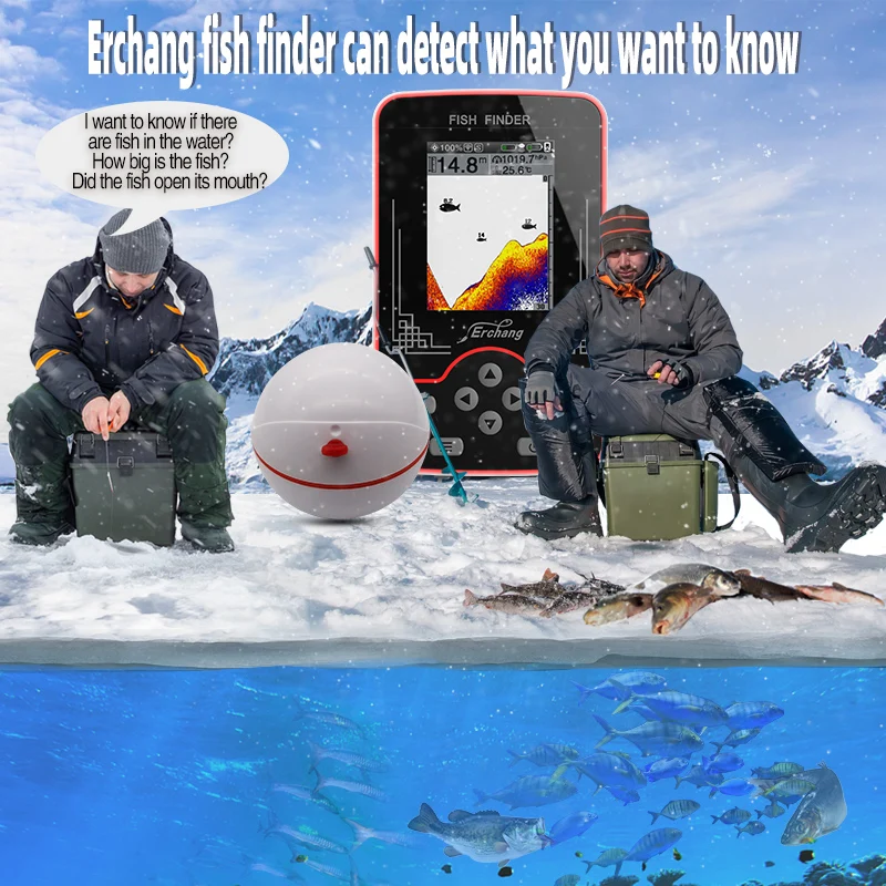 Fish Finder Erchang F13 Wireless Sounder Rechargable 100m Distance Lake River Sea Fishing