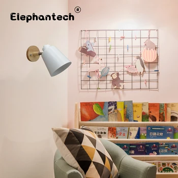 

wooden wall lights 85-285V bedside wall lamp wall sconce modern wall light for bedroom Nordic macaroon 6 color steering head E27