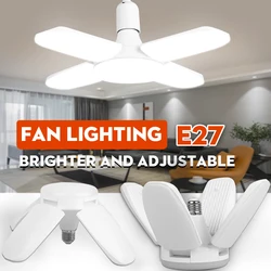 Led Bulb E27 Led Lamp For Home 220v 30W 45W 60W 80W Foldable Fan Lampara 6500K Light Bulbs For House Living Room Garage Lighting