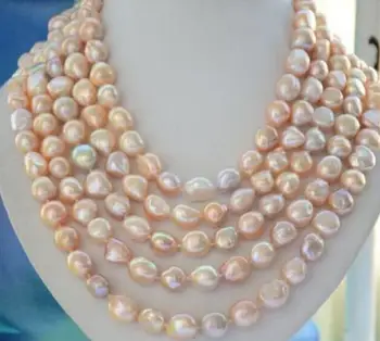 

Jewelry Free Shipping natural12-13mm south sea multicolor pink pearl necklace 80inch