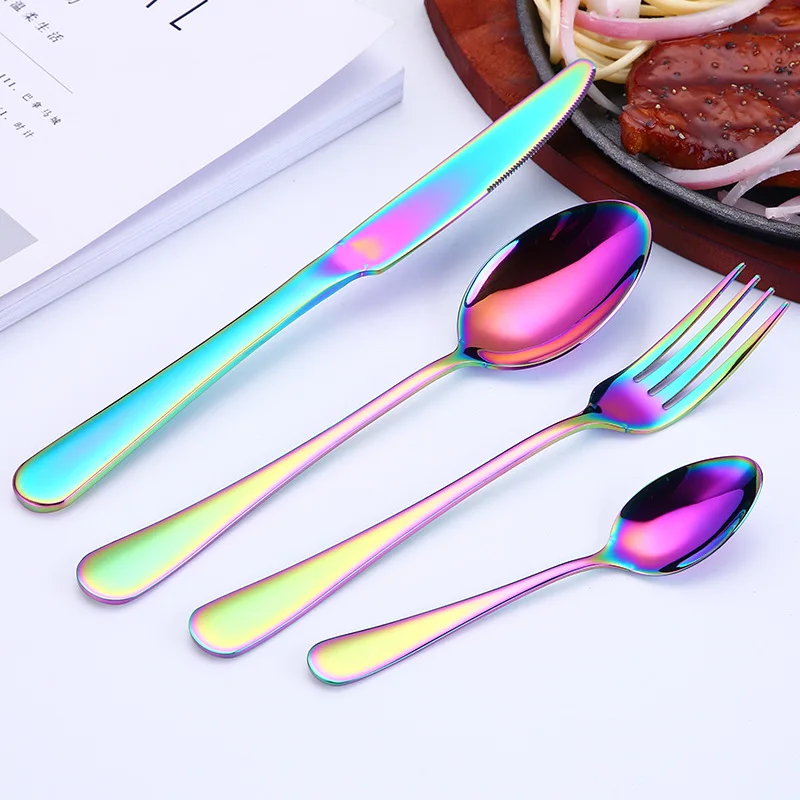 

High Quality 410 Stainless Steel Cutlery Set Western Spoon/Fork/Knife Kit Luxury Dinnerware Set Tableware