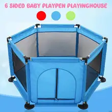 6 двухсторонняя детская ограда для игры Игровые домики интерактивные для детей ясельного возраста; для детской комнаты, детский манеж бильярдный шар ограда шатер шар бассейн с предохранителем и универсальным питанием-от источника переменного или ворота