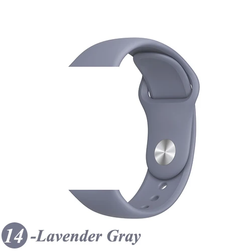 14-Lavender Gray Ремешок для Apple Watch 44 мм 40 мм iWatch 4 ремешок 38 мм 42 мм спортивный силиконовый ремень браслет correa Apple watch 5 4 3 2 аксессуары - Цвет ремешка: 14-Lavender Gray