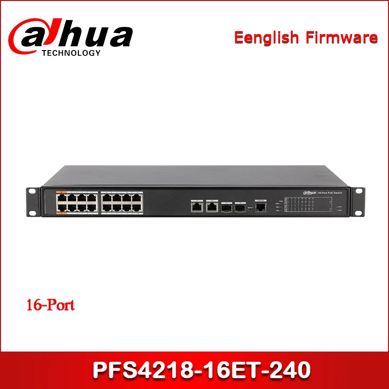 Сетевой видеорегистратор Dahua PFS4218-16ET-240 16-Порты и разъёмы коммутатор питания через ethernet