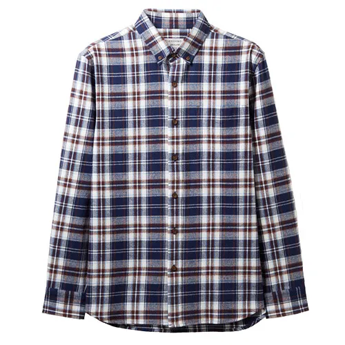 06Blue Giordano мужская рубашка в клетку из натурального хлопка с длинными рукавами, данная модель имеет несколько цветовых решений - Цвет: 06Blue