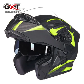 

GXT Motorcycle Helmet Flip Up Motocross Helmets Men women Full Face Moto Helmet Motorcycle Capacete Cascos Moto With Double Lens