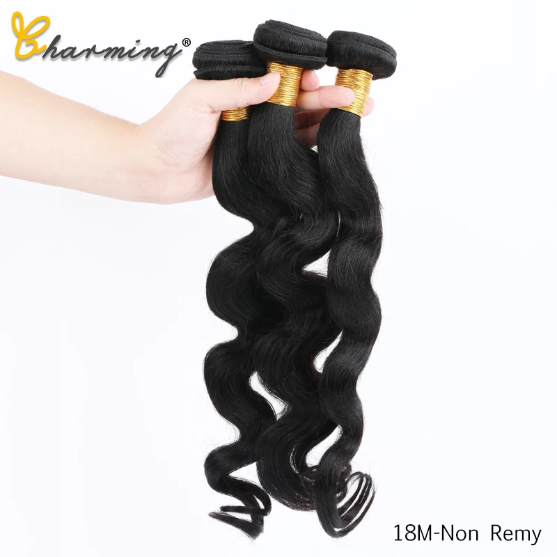 

CHARMING Brazilian Body Wave Hair Bundles 100% Human Hair Weave Natural Color Non Remy Hair Extension 8-30 Inch 3pcs/a lot