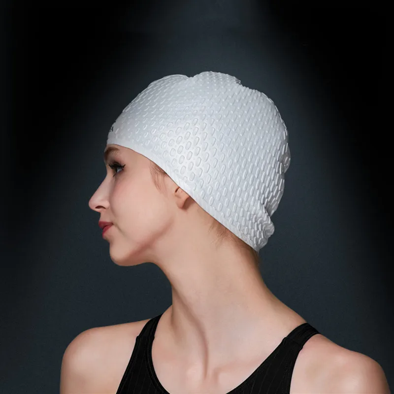 Professional Silicone Waterproof Swimming Caps Unisex Elastic Ear Protection Pool Beach Swim Hat Adult Cap Long Hair | Спорт и