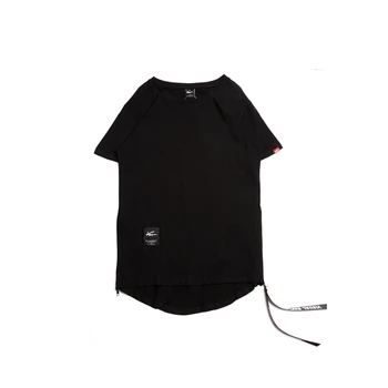 

Summer High Street Front Short Back Long Arc Hem T Shirt Men T-shirt For Men Casual Funny T Shirts Side Zipper Loose Cotton Lgbt