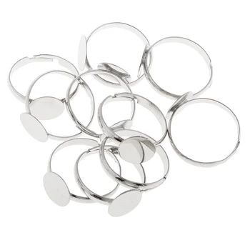 

Adjustable Metal Ring Holder 10 Pieces To Make Jewelry Cabochon Cameo Photo Of Craft Loop - 10mm