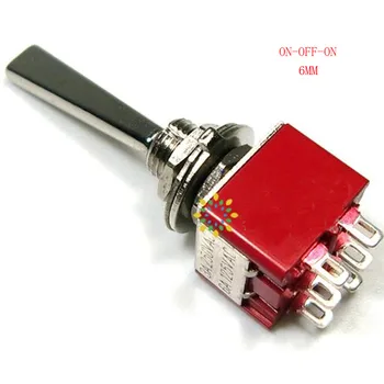 

Toggle Switch Long Flat Handle 6 Pin ON-OFF-ON DPDT CQC UL ROHS Silvery Point Latching Switch