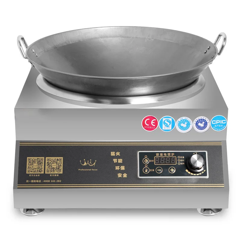 

Commercial 6000W Induction Cooker Big Power Concave 220v Kitchen Cooker 11 Gear Fire Cooking Machine Electric Induction Stove