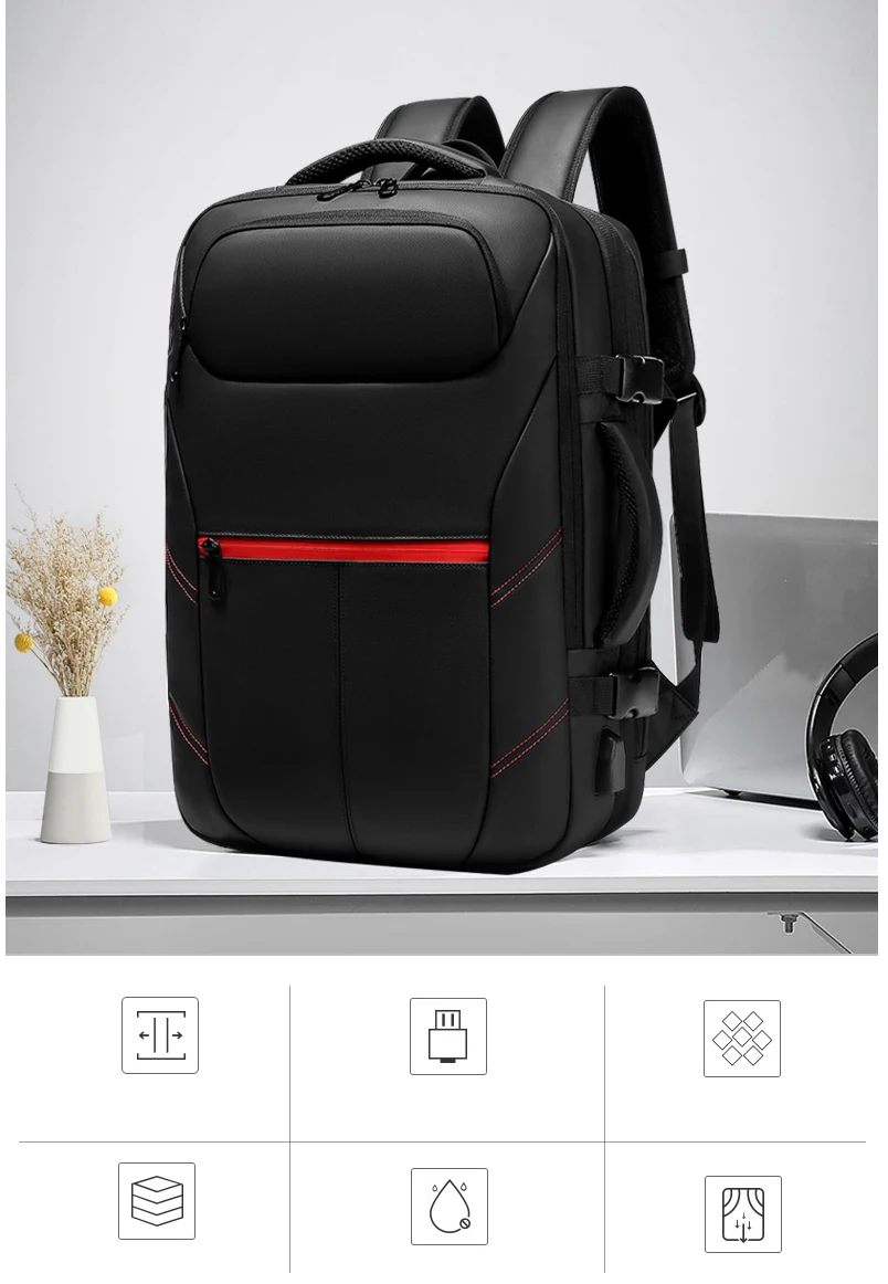 Рюкзак для путешествий большой емкости мужской Mochila Расширяемый Рюкзак с usb зарядкой рюкзак для ноутбука Водонепроницаемый Многофункциональный мешок