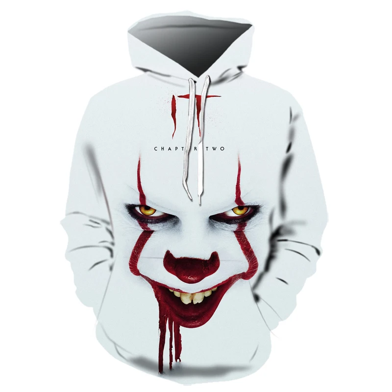 Horror Movie Chapter 2 3D Printed Hoodie Sweatshirt Men and Women Fashion Casual Fun Pullover IT Clown Print Pattern Hoodie Horror Movie Chapter 2 3D Printed Hoodie Sweatshirt Men and Women Fashion Casual Fun Pullover IT Clown Print Pattern Hoodie