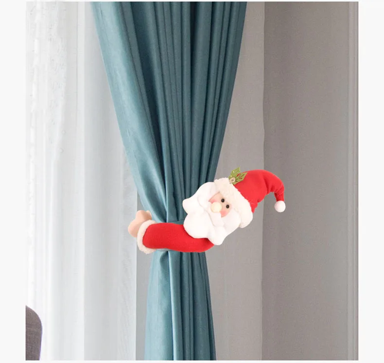 Креативная шторка с пряжкой рождественские украшения для дома мультфильм Санта Клаус Лось Снеговик новогодние шторы декоративные J047