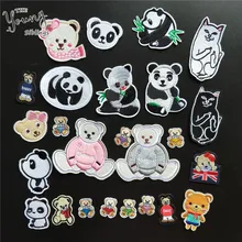 Venda quente animais bordado applique ferro no remendo para urso emblema colar costura panda adesivos diy acessórios de roupas suprimentos(China)