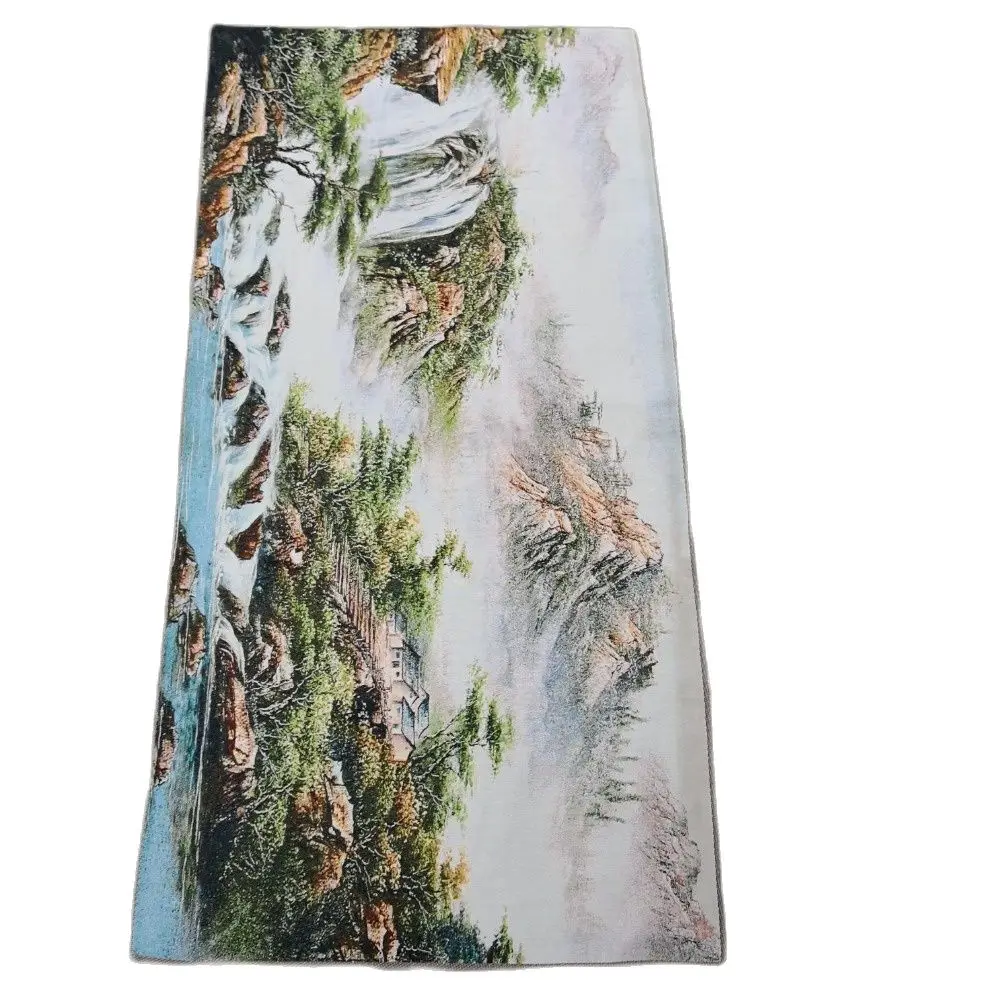 

China Old Silk Like Hanging Painting Embroidery Landscape Painting Long 120cm