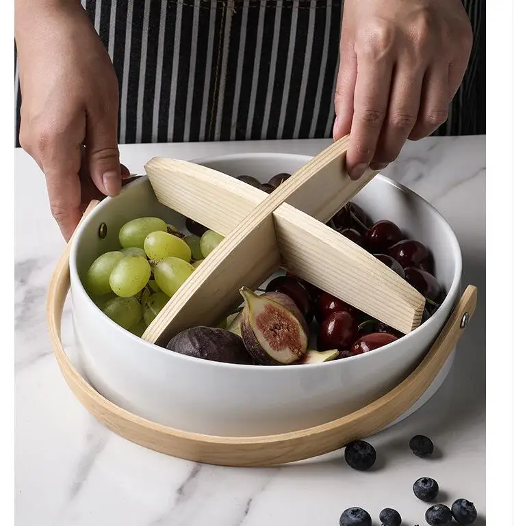 Мраморная Фруктовая тарелка Скандинавская керамическая тарелка для сушеных фруктов Современная Гостиная тарелка для закусок круглая коробка для конфет портативная корзина для фруктов