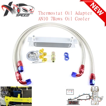 

7 row oil cooler GREX thermostat oil adapter kit AN10 7 rows engine radiator XXUOL07-6